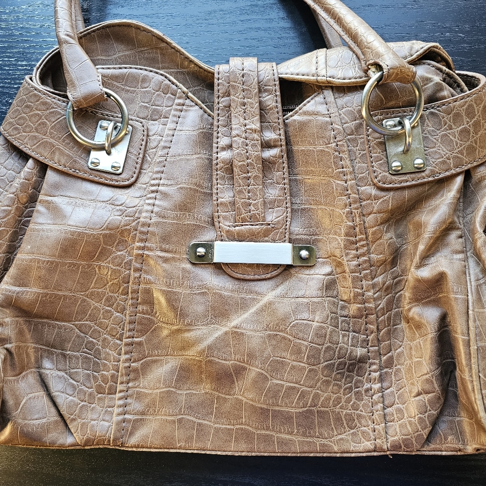 Worthington Y2K Era Crocodile-Embossed Women's Hobo Purse OS